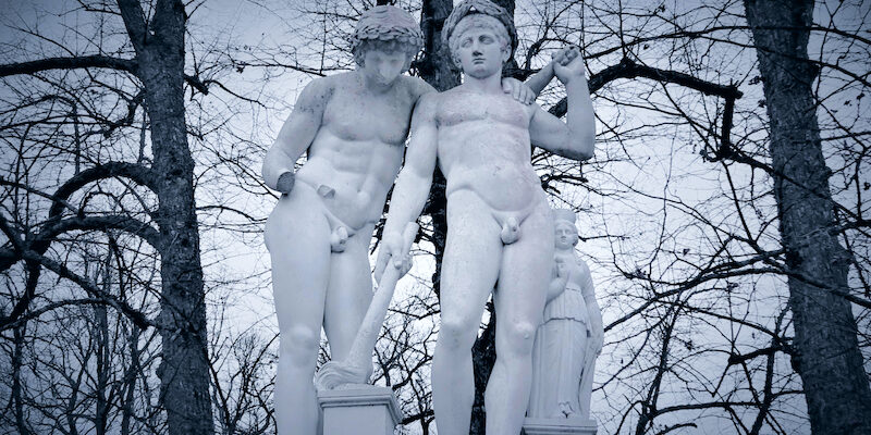 Statues in wintertime