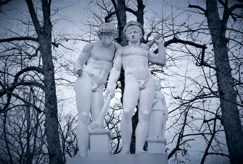 Statues in wintertime